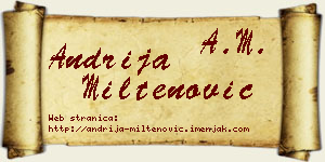 Andrija Miltenović vizit kartica
